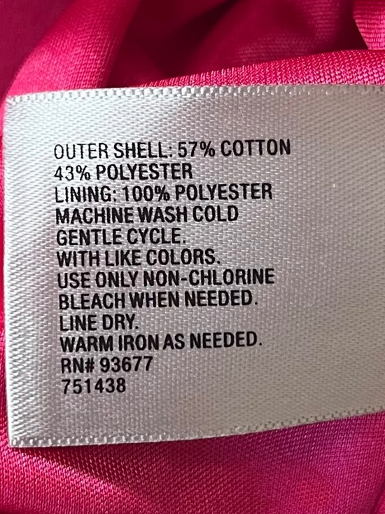 Worthington Hot Pink Textured Knit Gold Zipper Sleeveless Sheath Dress Size 16 - Picture 8 of 8